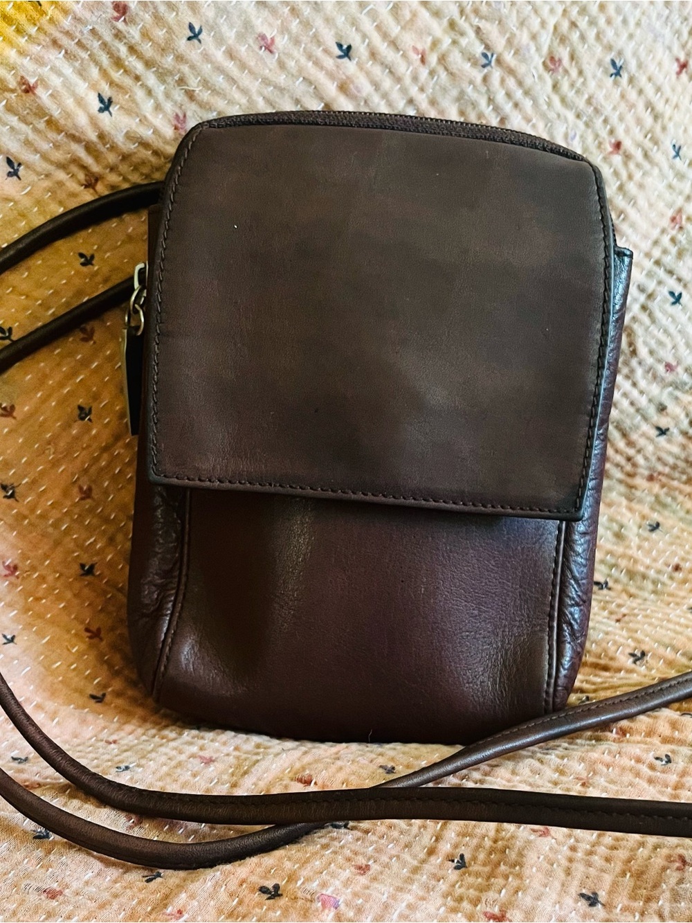 Hobo International Dark Brown Leather Crossbody Pouch